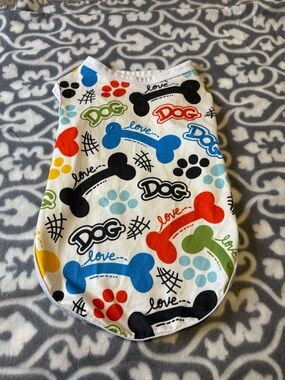 Dog Print Multicolor Pet Shirt - White Base